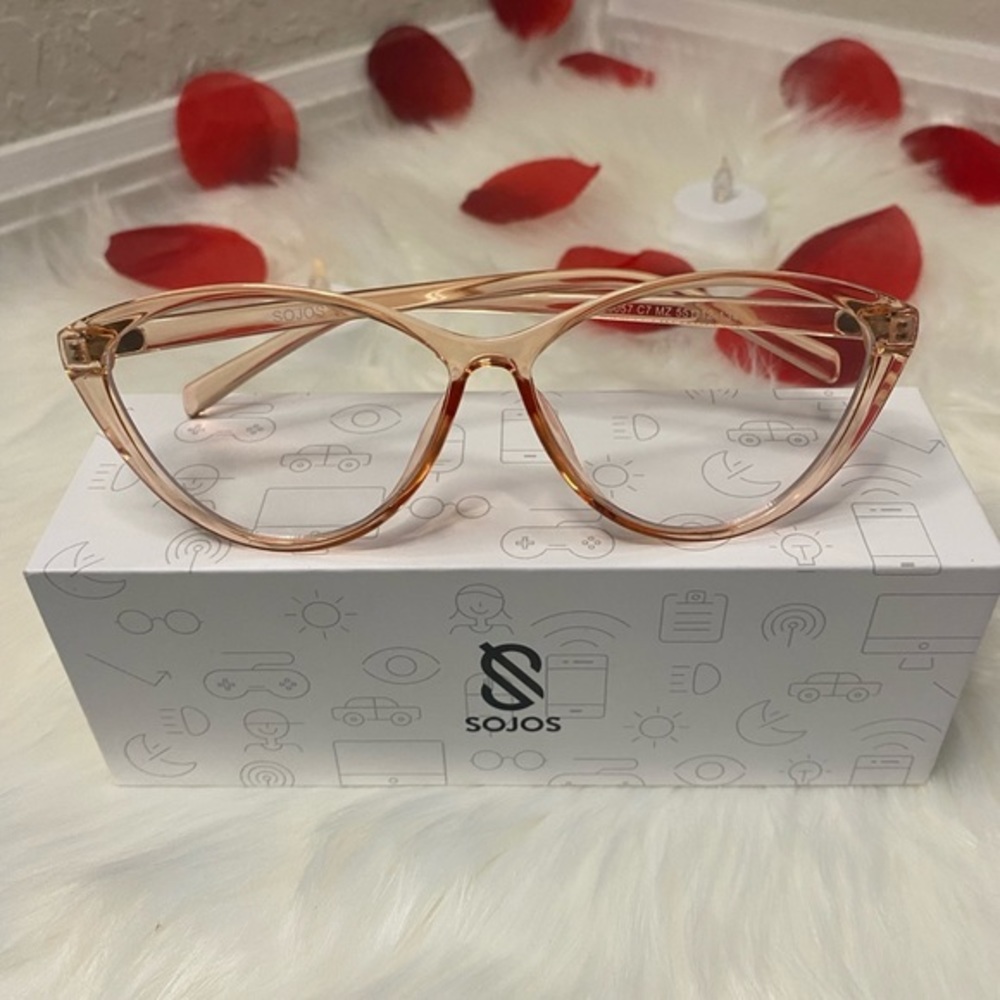 Light Pink Cat eye glasses with anti-blue light